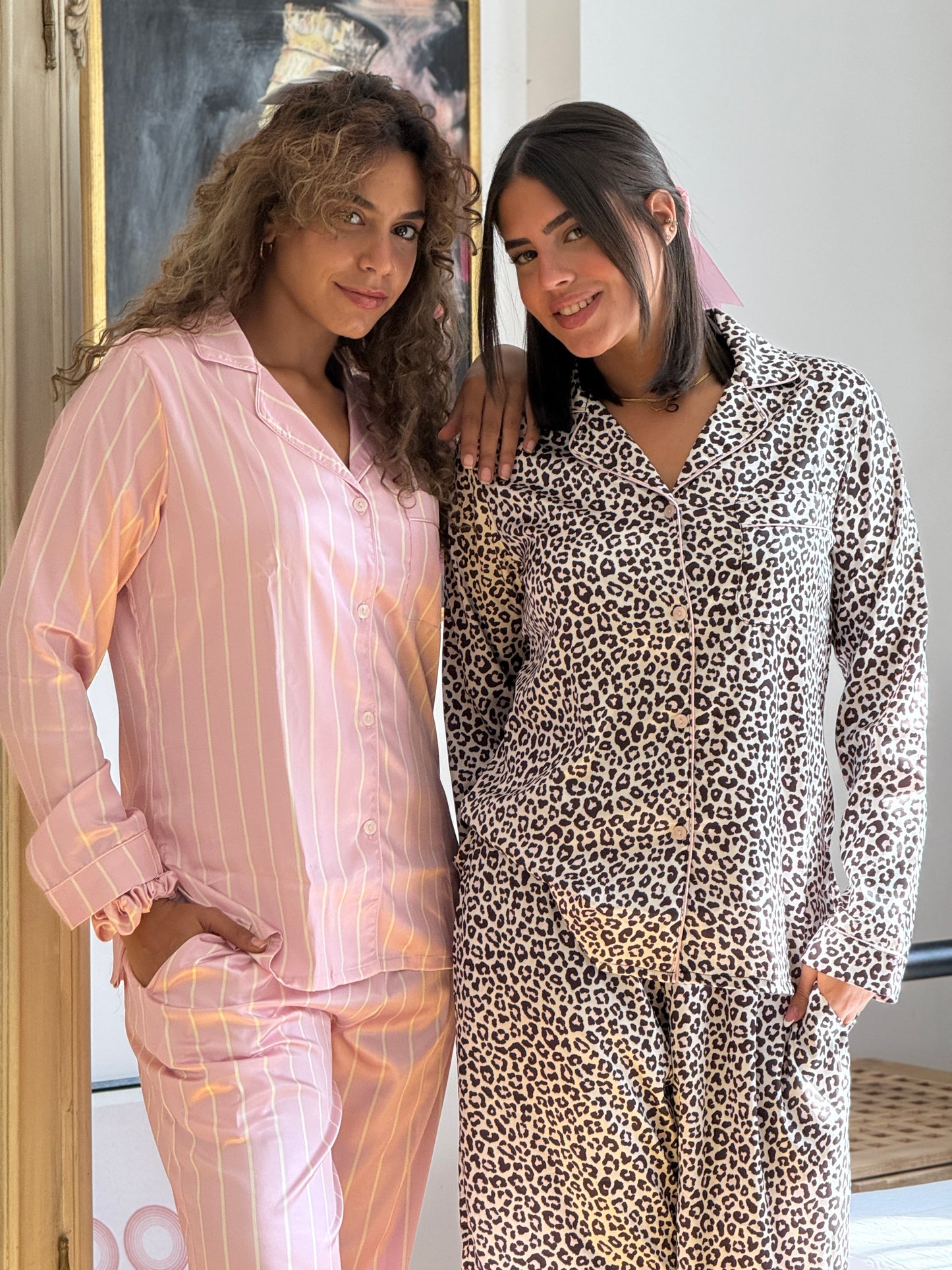 Striped pj satin Yellow - Pink Base