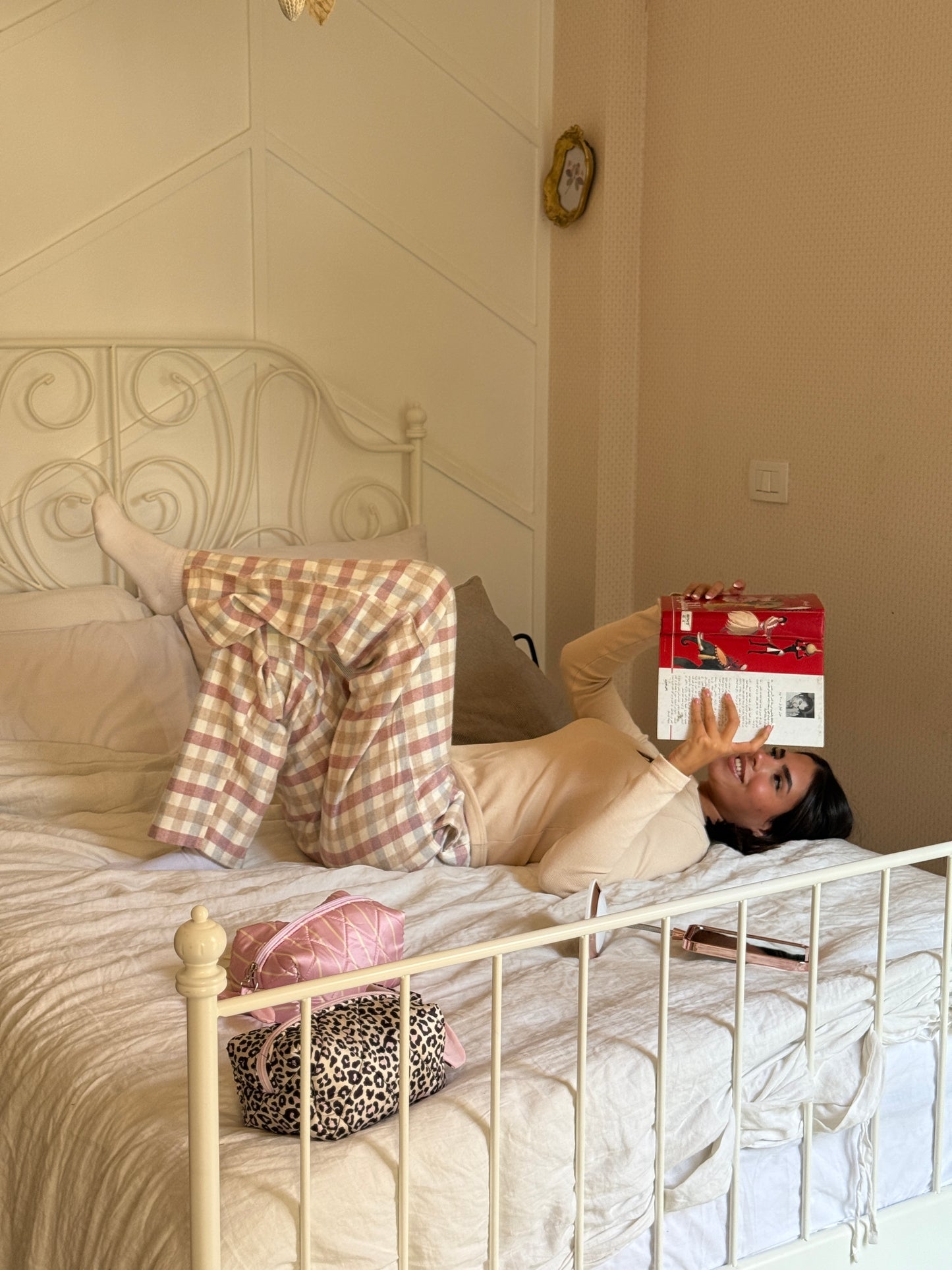 Woolen Plaid Set Beige - Checkered