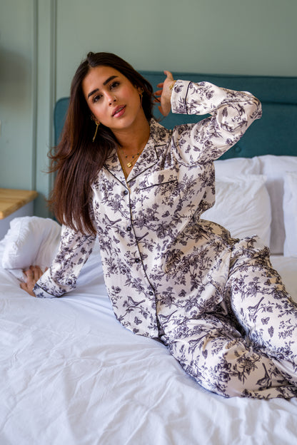 Thebird white satin Pyjamas