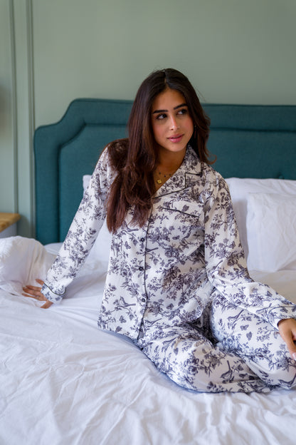 Thebird white satin Pyjamas