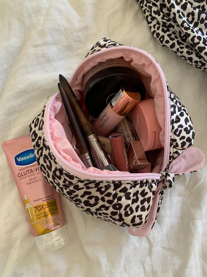Leopard Pouch – Black x Pink Base