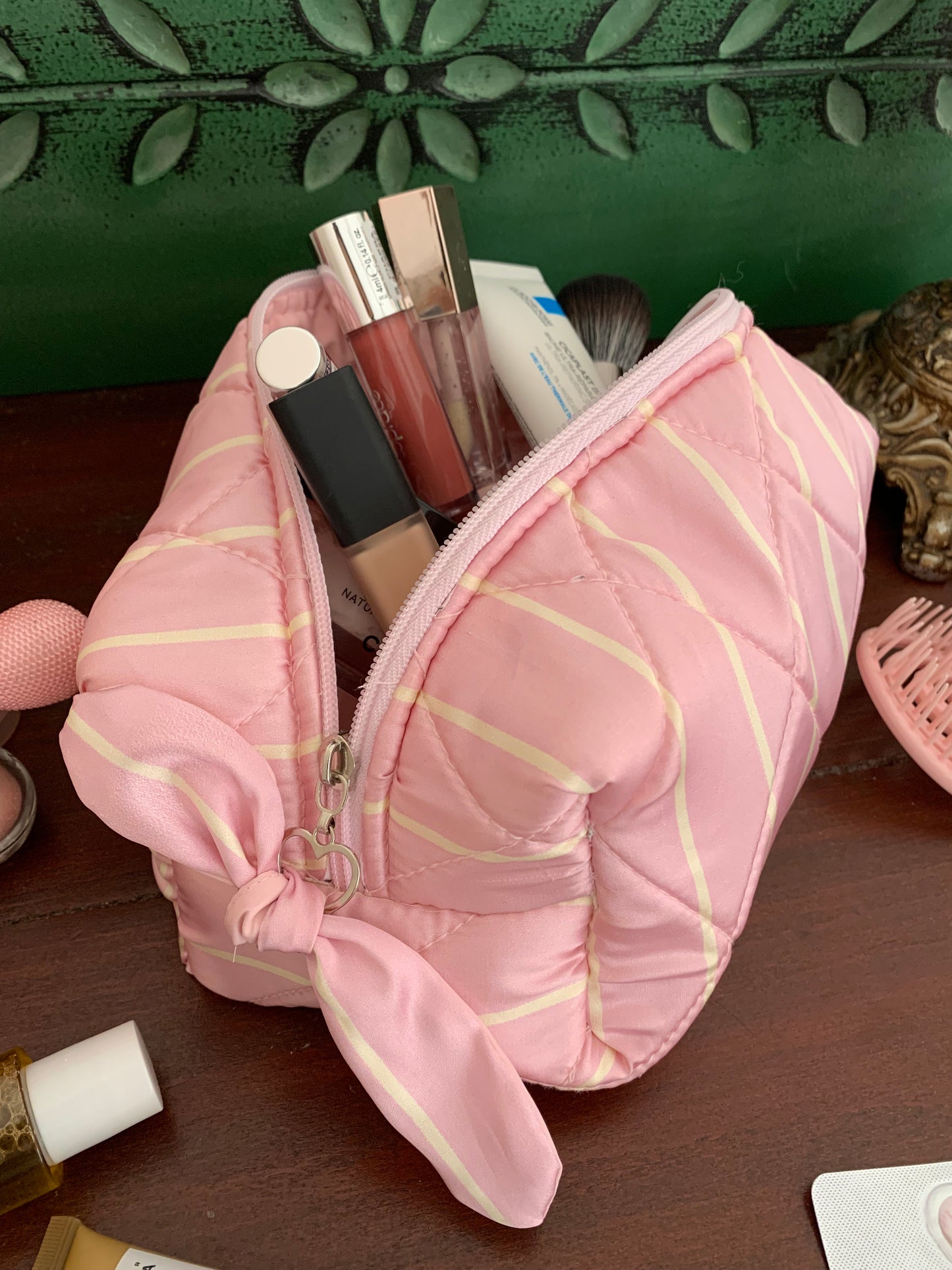 Striped Pouch - Yellow x Pink Base