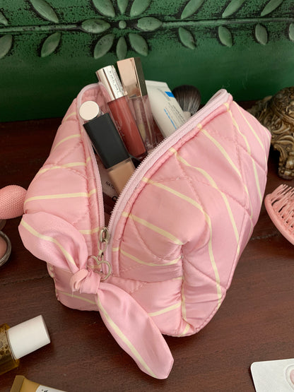 Striped Pouch - Yellow x Pink Base